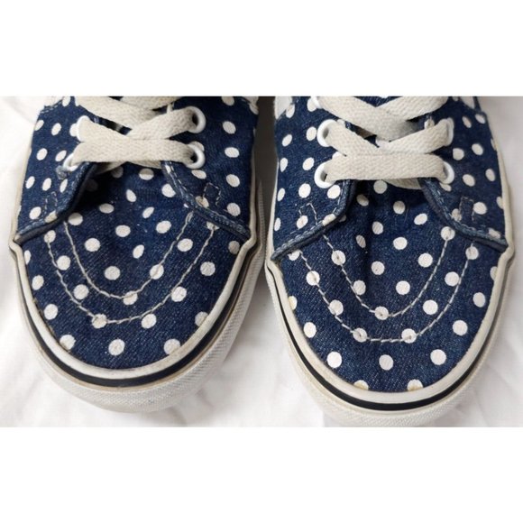Vans SK8 Hi Top Blue & White Polka Dots Men 6.5 Women 8 Skate Shoes Sneakers - Picture 2 of 12